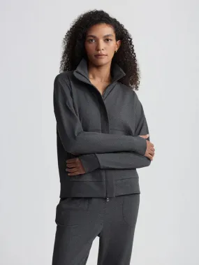 Varley Rozanna Zip Through Midlayer, Black Marl