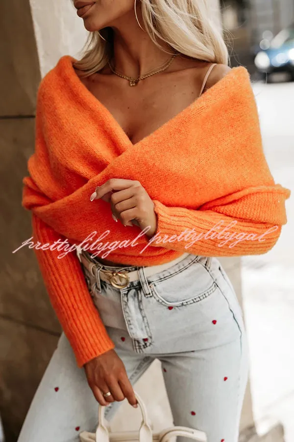 Warm in Two Ways Knit Off Shoulder Relaxed Poncho Sweater