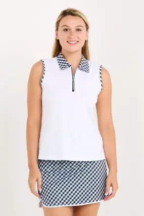 Women's Sleeveless Polo - Monochrome