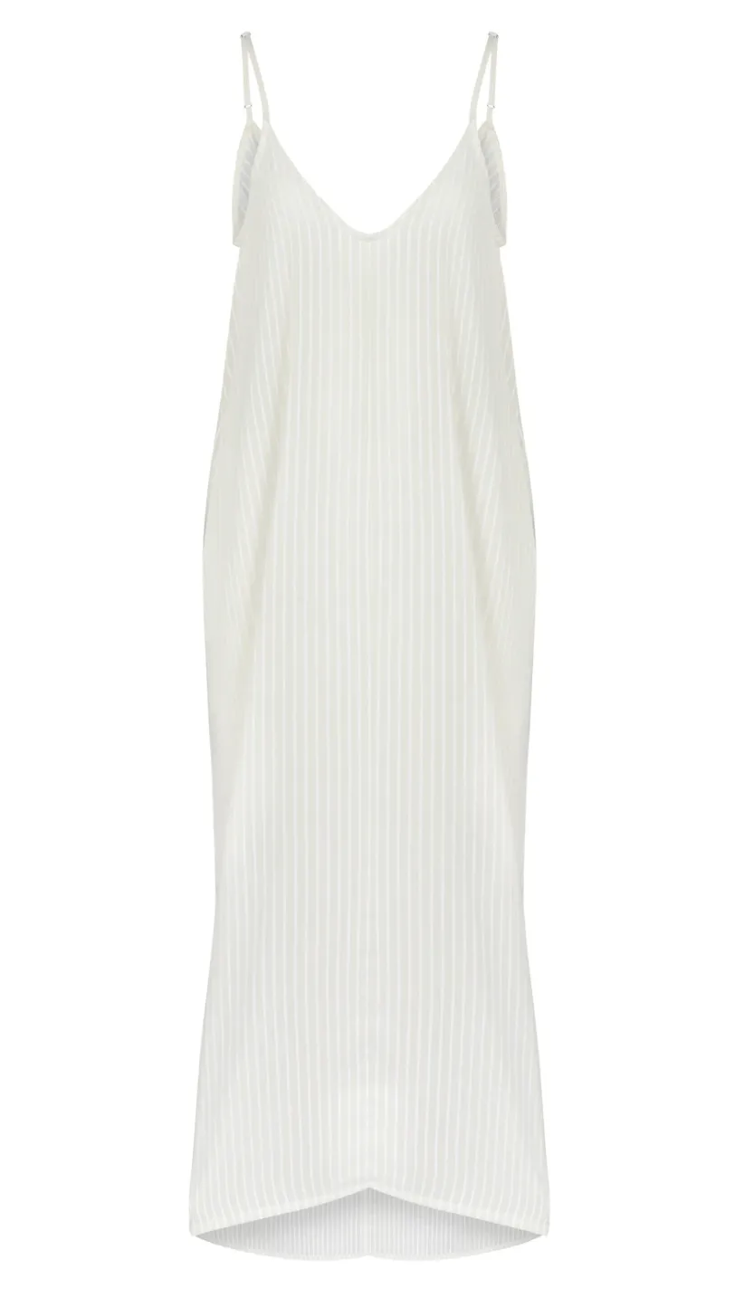 Yaz Dress White Stripes